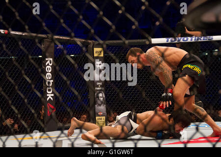 CURITIBA, PR - 14/05/2016: UFC 198 a Curitiba. Nella prima battaglia della notte, il brasiliano Renato Mohicano ha vinto Zubaira Tukhugov. (Foto: William Artigas / FotoArena) Foto Stock