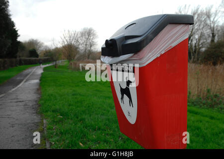 Cane bidone dei rifiuti in Sandwich - Kent, Regno Unito Foto Stock