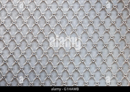 Background industriale o una texture realizzata con lamiera di acciaio Foto Stock