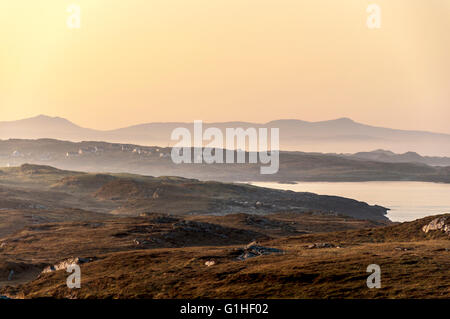 Sunrise misty dawn a Rosbeg County Donegal Irlanda Foto Stock