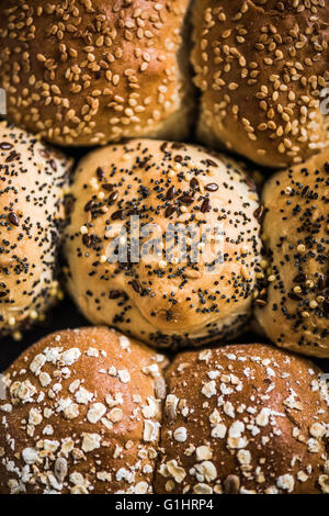 Panificio sani panini e focaccine, cibi integrali Foto Stock