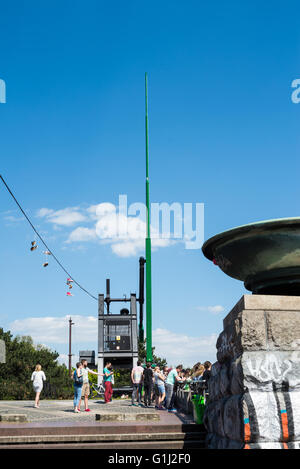 Il metronomo e Letna Park, Praga, Repubblica Ceca, Europa Foto Stock