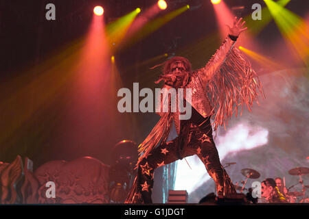 Il Somerset, Wisconsin, Stati Uniti d'America. 14 Maggio, 2016. ROB ZOMBIE esegue live at Somerset anfiteatro durante l'invasione del nord Festival di musica nel Somerset, Wisconsin © Daniel DeSlover/ZUMA filo/Alamy Live News Foto Stock