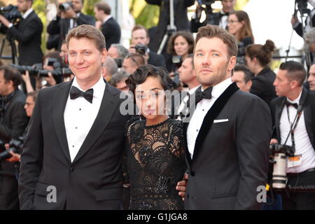 Cannes, Francia. 11 Maggio, 2016. CANNES, Francia - 16 Maggio: Direttore Jeff Nichols, attrice Ruth Negga e attore Joel Edgerton frequentare il 'amante' premiere durante la sessantanovesima annuale di Cannes Film Festival presso il Palais des Festivals il 16 maggio 2016 a Cannes, Francia. © Federico Injimbert/ZUMA filo/Alamy Live News Foto Stock