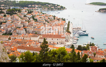 Vista della città di Hvar, Croazia. Foto Stock