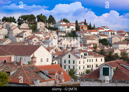 Vista della città di Hvar, Croazia. Foto Stock