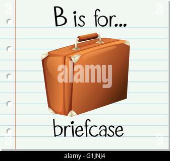 Flashcard lettera B è per valigetta illustrazione Illustrazione Vettoriale