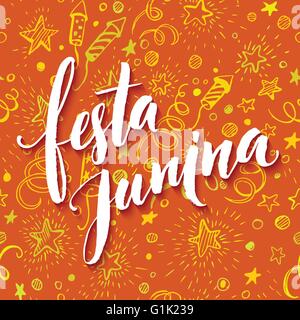 Festa Junina parte saluto design. Illustrazione Vettoriale Illustrazione Vettoriale