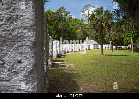 Jacksonville, Florida - i resti dei quarti slave al Kingsley Plantation. Foto Stock