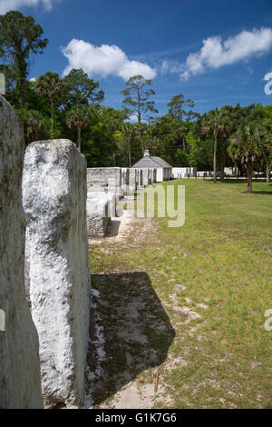 Jacksonville, Florida - i resti dei quarti slave al Kingsley Plantation. Foto Stock