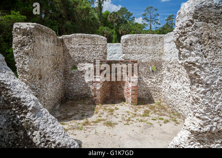 Jacksonville, Florida - i resti dei quarti slave al Kingsley Plantation. Foto Stock