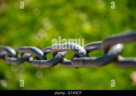 Macro shot della catena di ancoraggio. Foto Stock