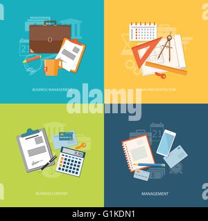 Design piatto moderno vettore illustrazione concetto di istruzione, business, marketing e-mail marketing, gestione - eps10 Illustrazione Vettoriale