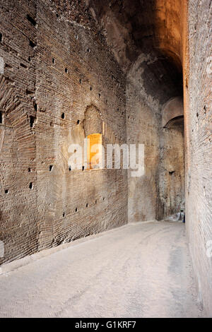 La rampa di imperiale di Domiziano era l'ingresso al Palazzo Imperiale sul Colle Palatino dal Foro Romano, Roma, Italia Foto Stock