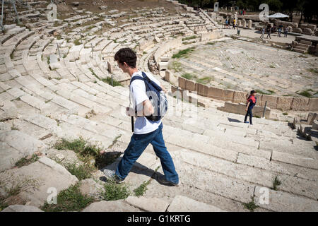Il Teatro di Dioniso Eleuthereus è un grande teatro in Atene. Atene, il centro di Atene. La Grecia Foto Stock