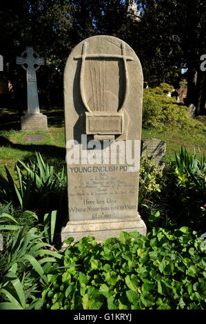 Italia, Roma, cimitero protestante, tomba di John Keats Foto Stock