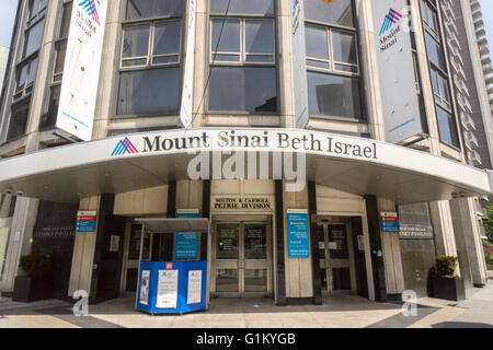 Il padiglione Linsky di Mt. Il Sinai Beth Israel Medical Center di New York Sabato, 14 maggio 2016. Il paesano, un giornale locale, ha riportato il Mt. Il Sinai è la pianificazione per chiudere la mitica East Side ospedale. Il monte Sinai al sistema sanitario, il proprietario di questo ospedale e numerosi altri, ha negato che essa intende chiudere l'impianto. Il letto di 856 ospedale ha servito la East Side di Manhattan per oltre 125 anni. (© Richard B. Levine) Foto Stock