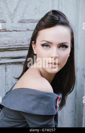 Ritratto di una bella donna retrò Foto Stock