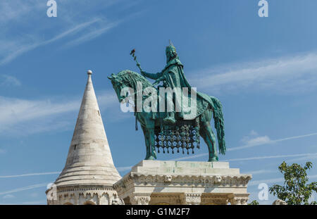 Fishermans Bastion statua a Budapest, Ungheria Foto Stock