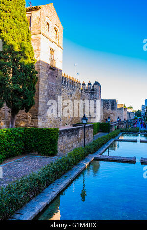 Le mura della città a fianco di Almodóvar gate, Puerta del Almodovar, Córdoba, Andalusia, Spagna, Europa Foto Stock