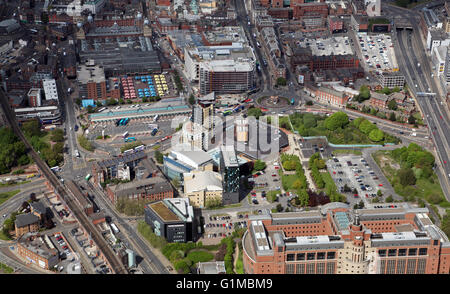 Vista aerea della ex Cava area collinare di Leeds, West Yorkshire Foto Stock