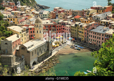 Vernazza, Cinque Terre Liguria, Italia Foto Stock