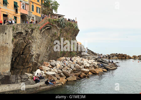 Riomaggiore Cinque Terre Liguria, Italia Foto Stock