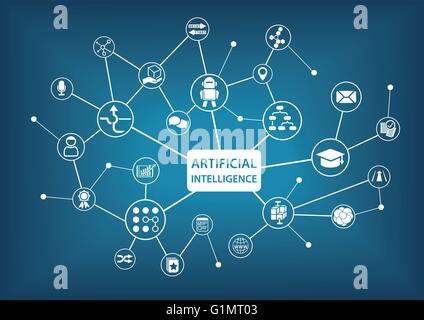 Intelligenza artificiale (AI) infografico illustrazione vettoriale Illustrazione Vettoriale