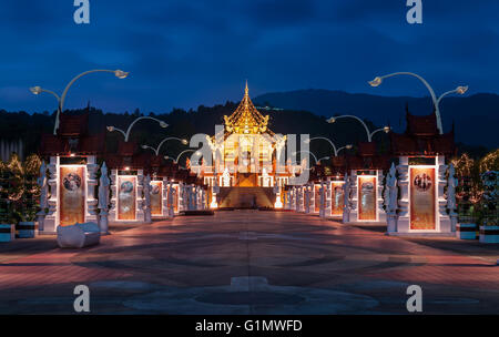 Ho kham luang stile tailandese settentrionale edificio in royal flora expo,Chiangmai Thailandia Foto Stock