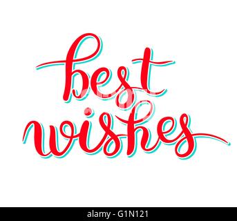 Migliori auguri scritte a mano iscrizione preventivo scritto a mano, callig Illustrazione Vettoriale