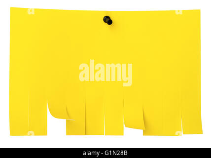 Giallo a strappo avviso di carta sulla parete Foto Stock