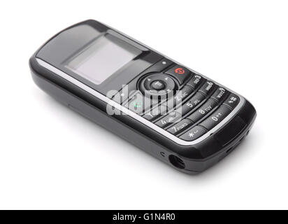Vecchio cellulare isolato su bianco Foto Stock