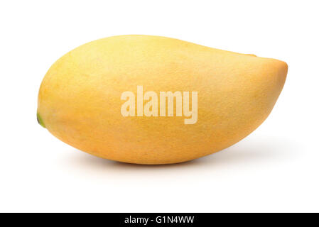 Mature Giallo mango fruit isolato su bianco Foto Stock