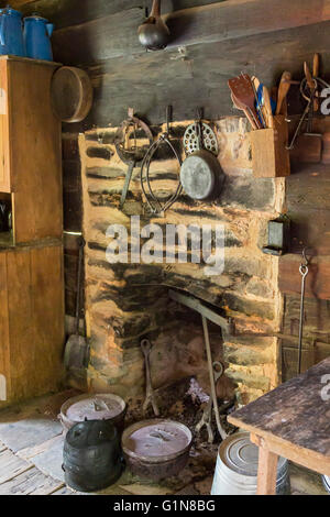 Parco Nazionale di Great Smoky Mountains, North Carolina - Il maso di montagna museo. Foto Stock