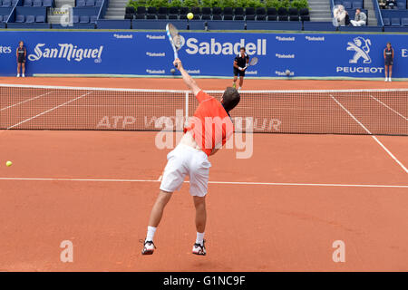 Barcellona - Apr 20: Albert Ramos Vinolas (spagnolo giocatore di tennis) svolge in ATP Open di Barcellona. Foto Stock