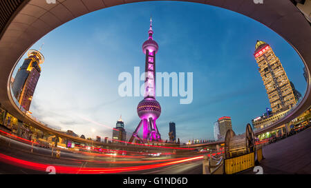 Pearl Tower a Shanghai Foto Stock