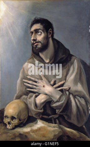 El Greco - San Francesco in estasi - Museo Lazaro Galdiano Foto Stock