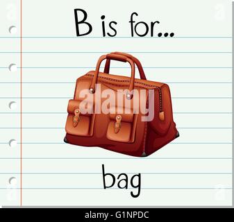 Flashcard lettera B è per il bag illustrazione Illustrazione Vettoriale