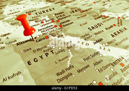 Contrassegno rosso sull'Egitto Foto Stock
