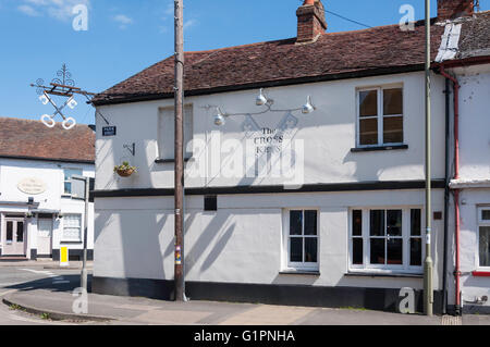 Xvii secolo il Cross Keys Pub, East Street, Thame, Oxfordshire, England, Regno Unito Foto Stock