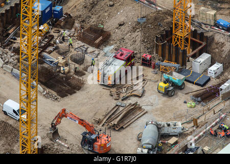 Una veduta aerea di un sito in costruzione a Londra Foto Stock