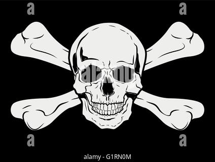 Illustrazione grafica vettoriale pirata del cranio per un utilizzo creativo in graphic design Illustrazione Vettoriale