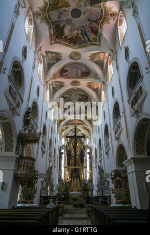 La chiesa del monastero Ursberg, francescano san Giuseppe Congregazione, interno, Ursberg, Baviera, Germania Foto Stock