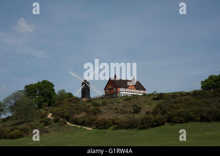 Il mulino a vento a Reigate Heath, Riegate, Surrey, Regno Unito. Foto Stock