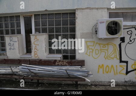 Atene, abbandonato il villaggio Olimpico Foto Stock