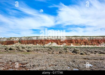 Old Hunstanton beach e scogliere Norfolk England Regno Unito Foto Stock