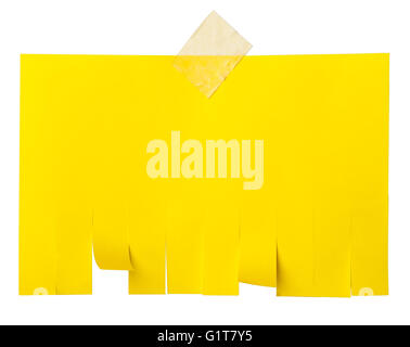 Giallo strappare la carta avviso con spazio di copia Foto Stock