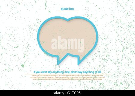 Le virgolette segno e la casella di testo isolato su bianco, grunge sfondo della carta. vettore virgolette banner design. vettore speec Illustrazione Vettoriale