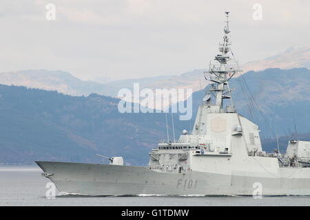 SPS Álvaro de Bazán (F101), una F100-classe fregata della Marina spagnola, uscire per esercitare congiuntamente il guerriero 16-1. Foto Stock