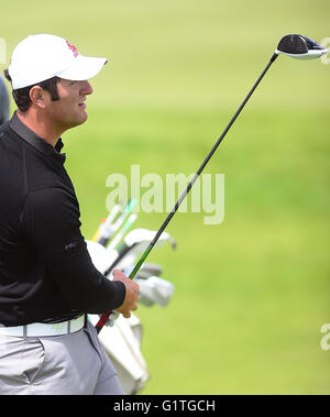 Albuquerque, Nuovo Messico, Stati Uniti d'America. Il 17 maggio 2016. Arizona State University di Jon Rahm compete in uomini del NCAA Golf regionale 2. round tenutosi al proprio campo da Golf da Campionato. © Adolphe Pierre-Louis/Albuquerque ufficiale/ZUMA filo/Alamy Live News Foto Stock